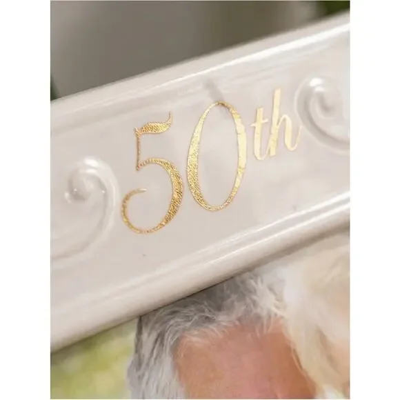 Malden White 50th Anniversary frame. Very tiny chip in lower left corner. - Picture 5 of 5